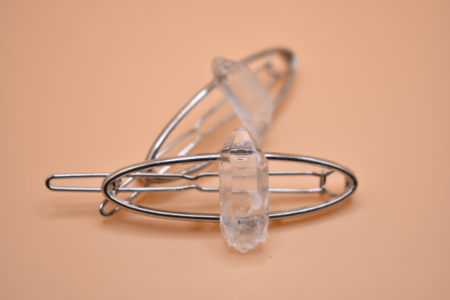 Quartz Silver Hair Clip Set
