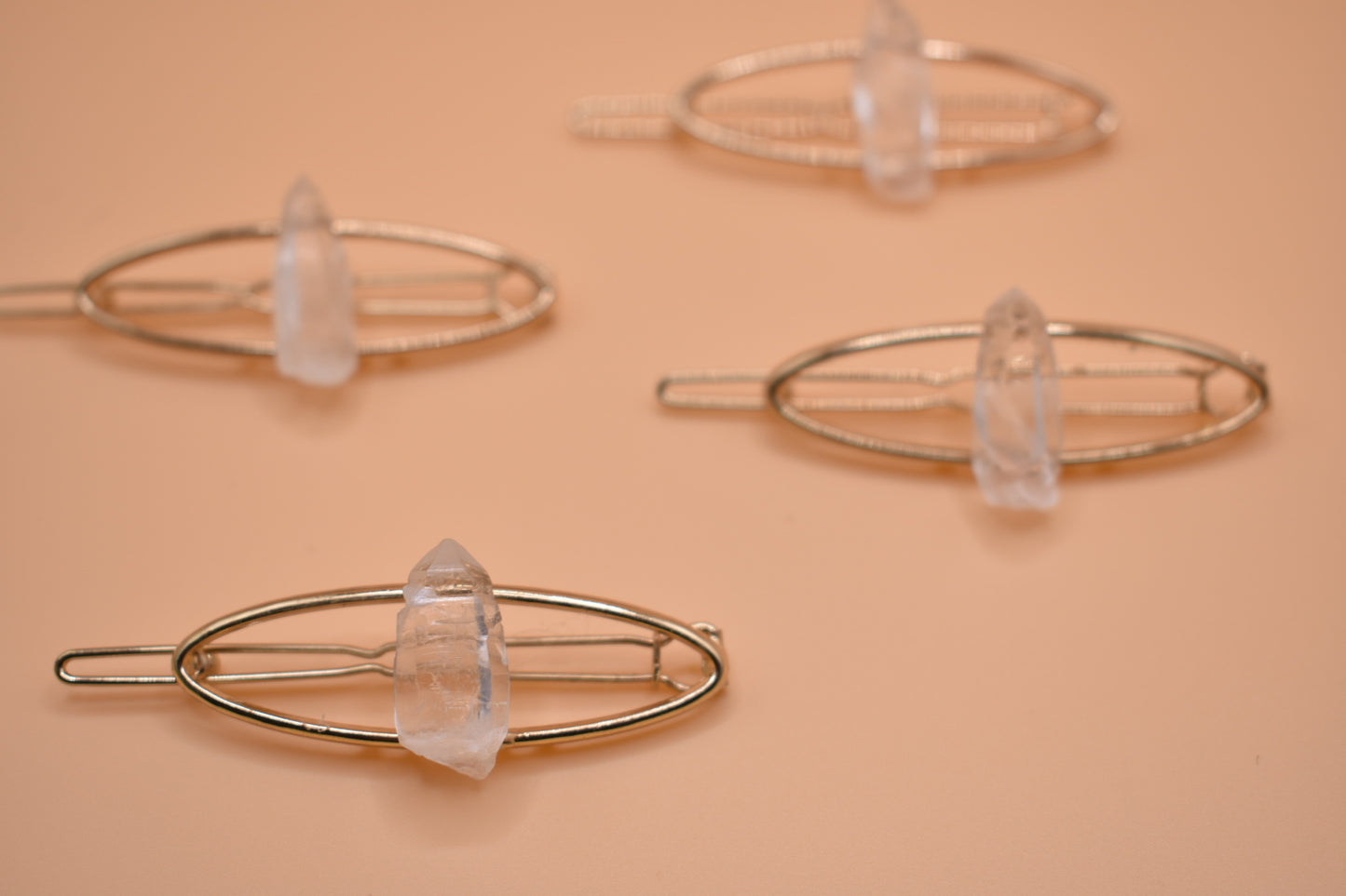 Quartz Gold Hair Clip Set