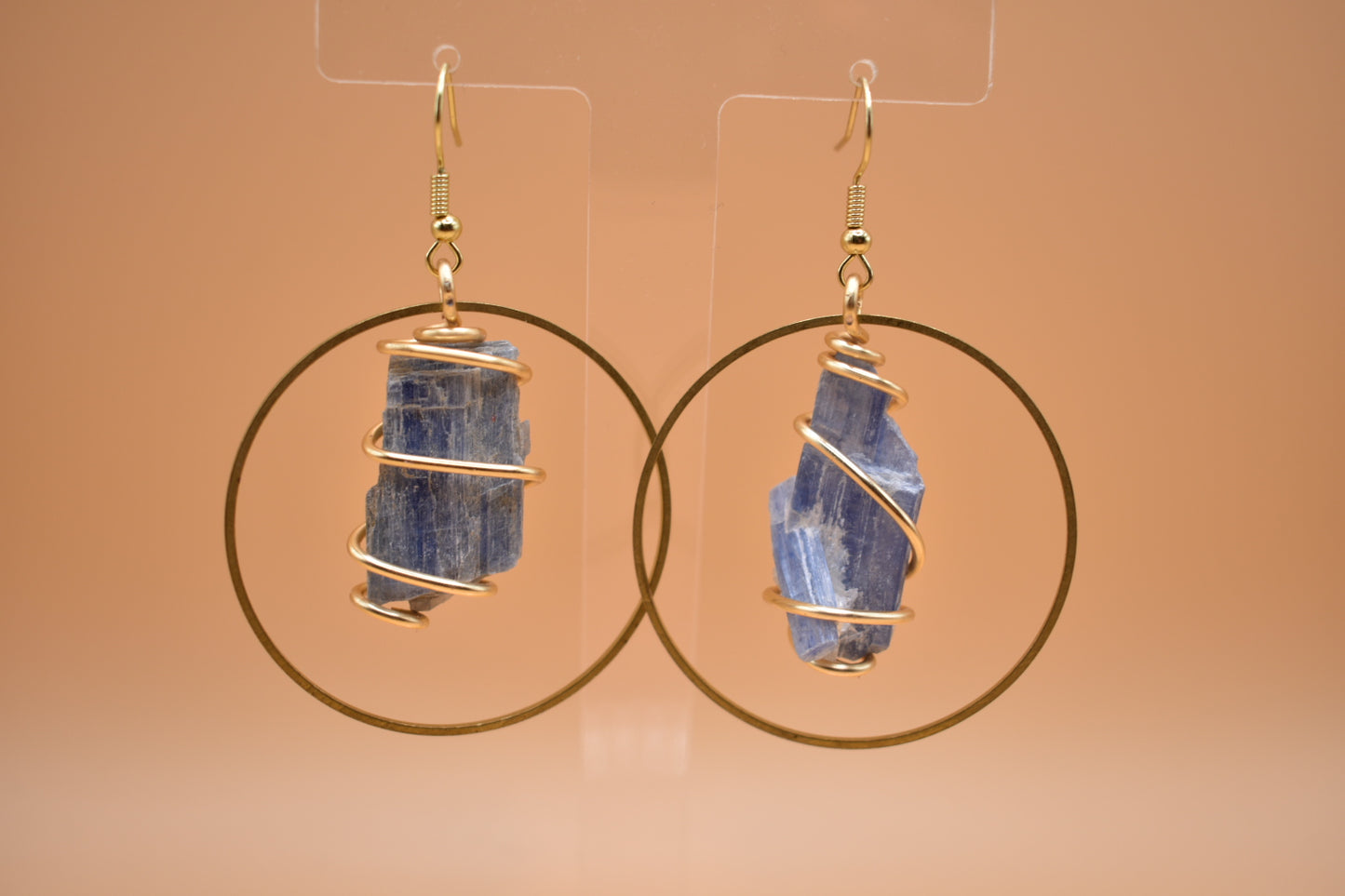 Blue Kyanite Hoops
