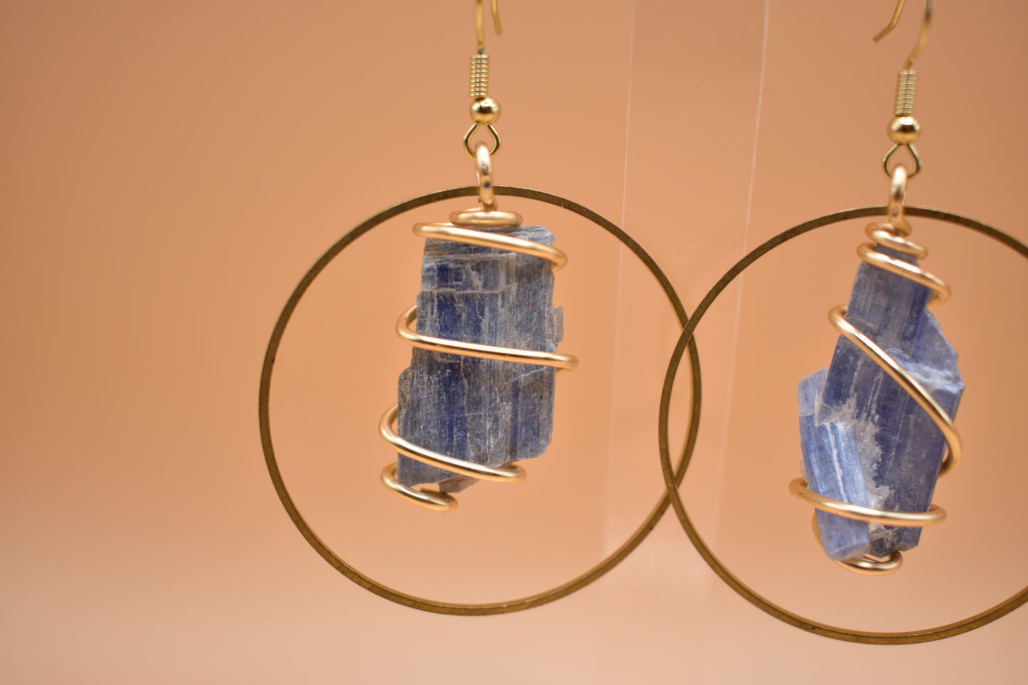 Blue Kyanite Hoops