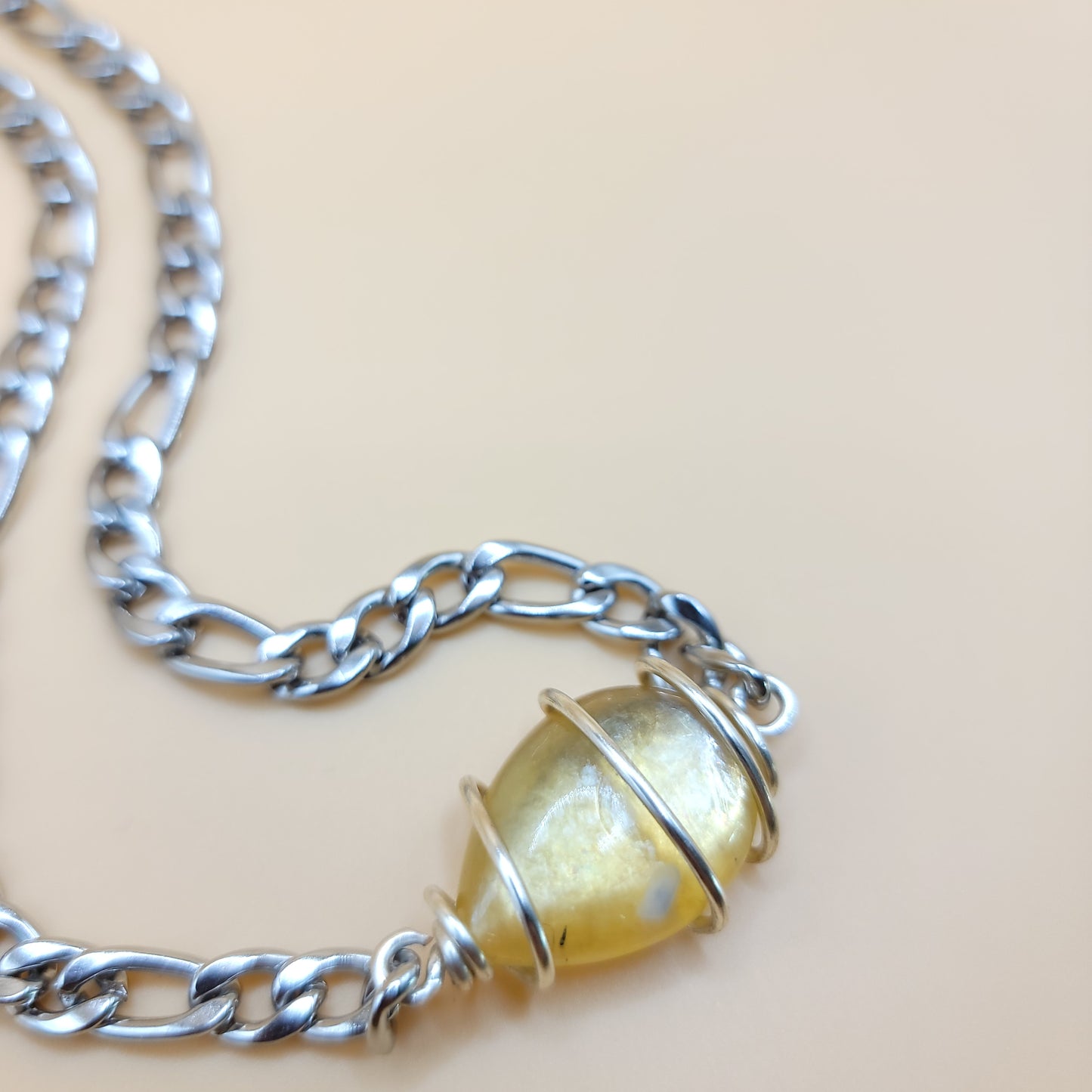 Lepidolite Necklace Silver