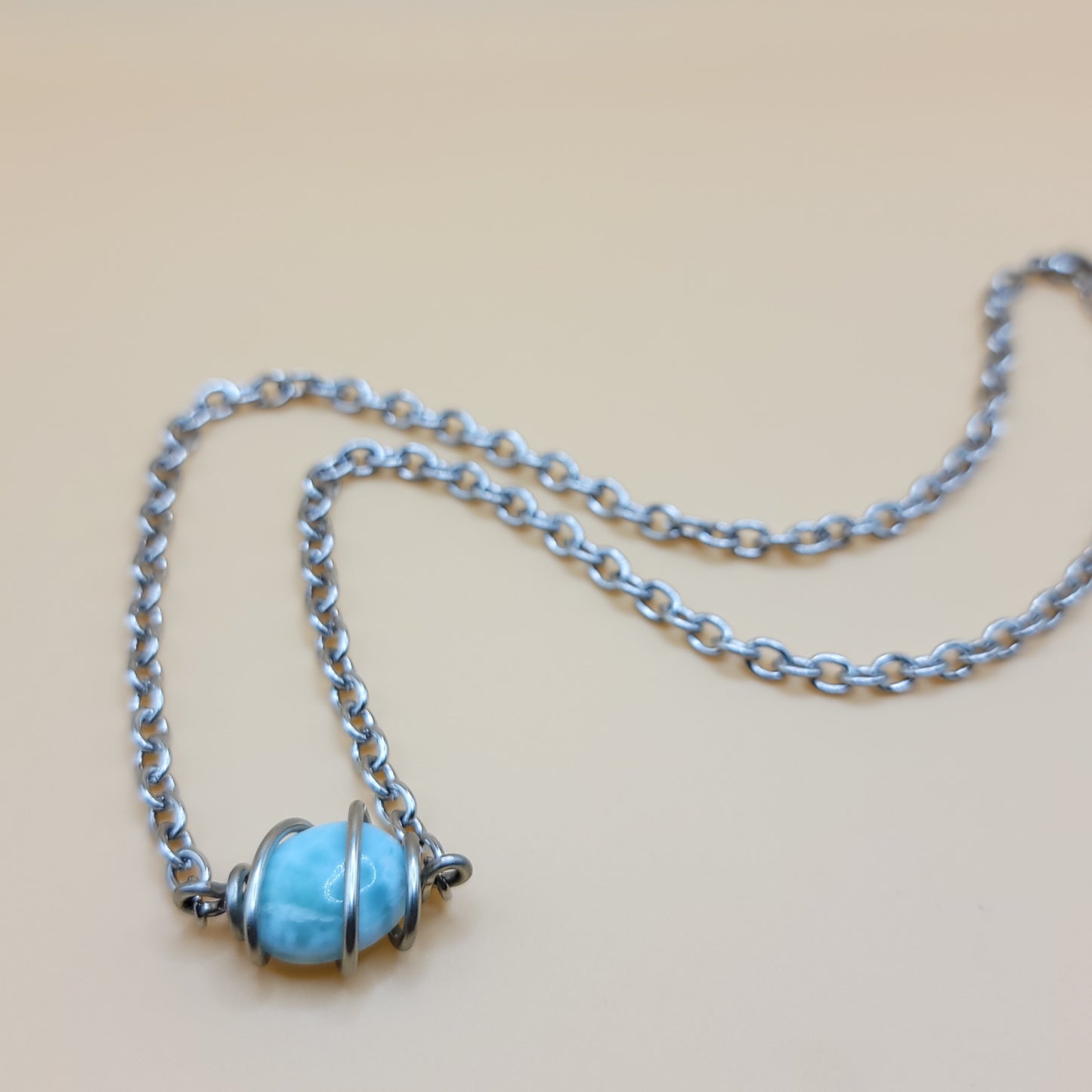 Larimar Silver Chain - I AM DEEPLY ROOTED IN MY GENTLENESS (2)