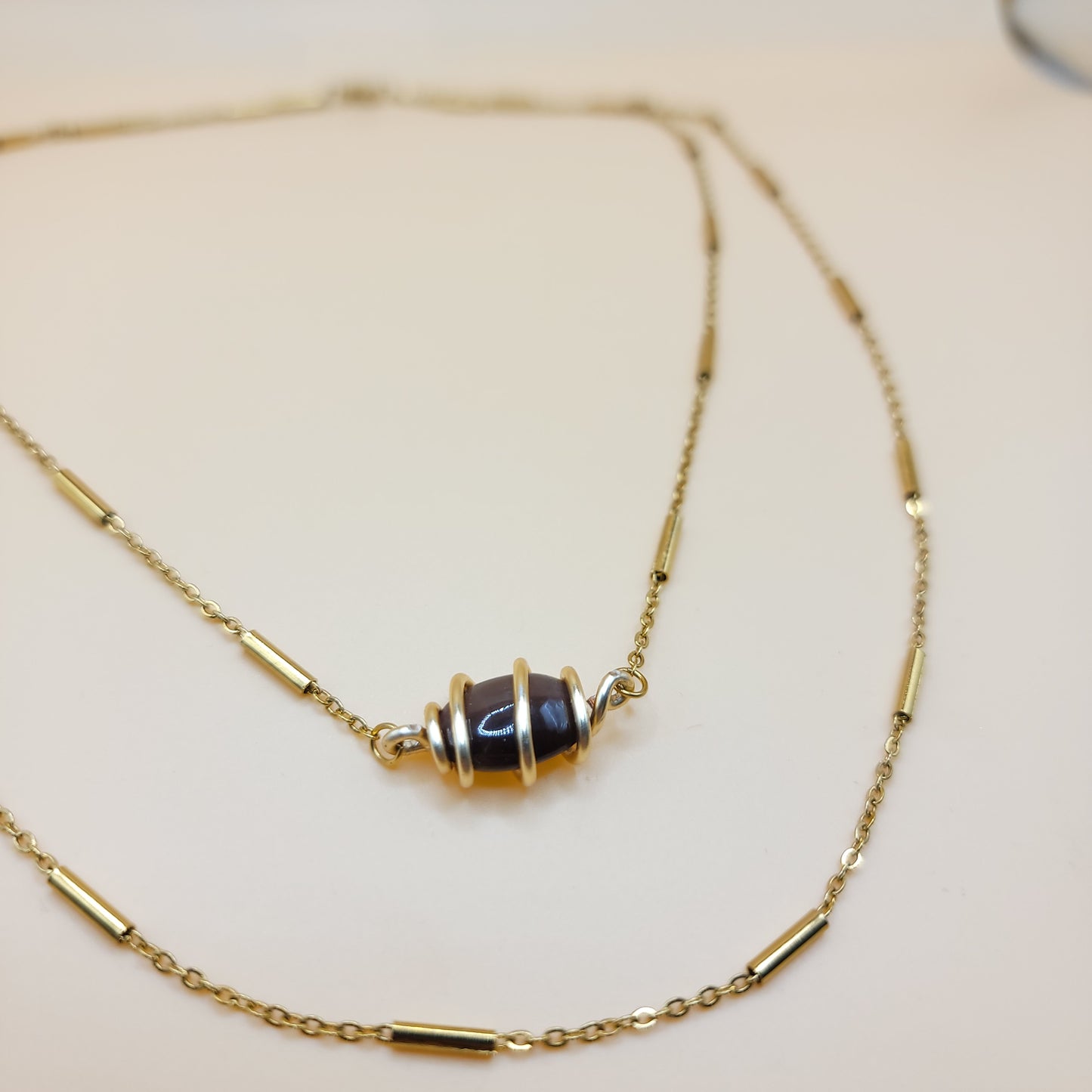Cats Eye Gold - I WILL CREATE MY JOY (double chain)