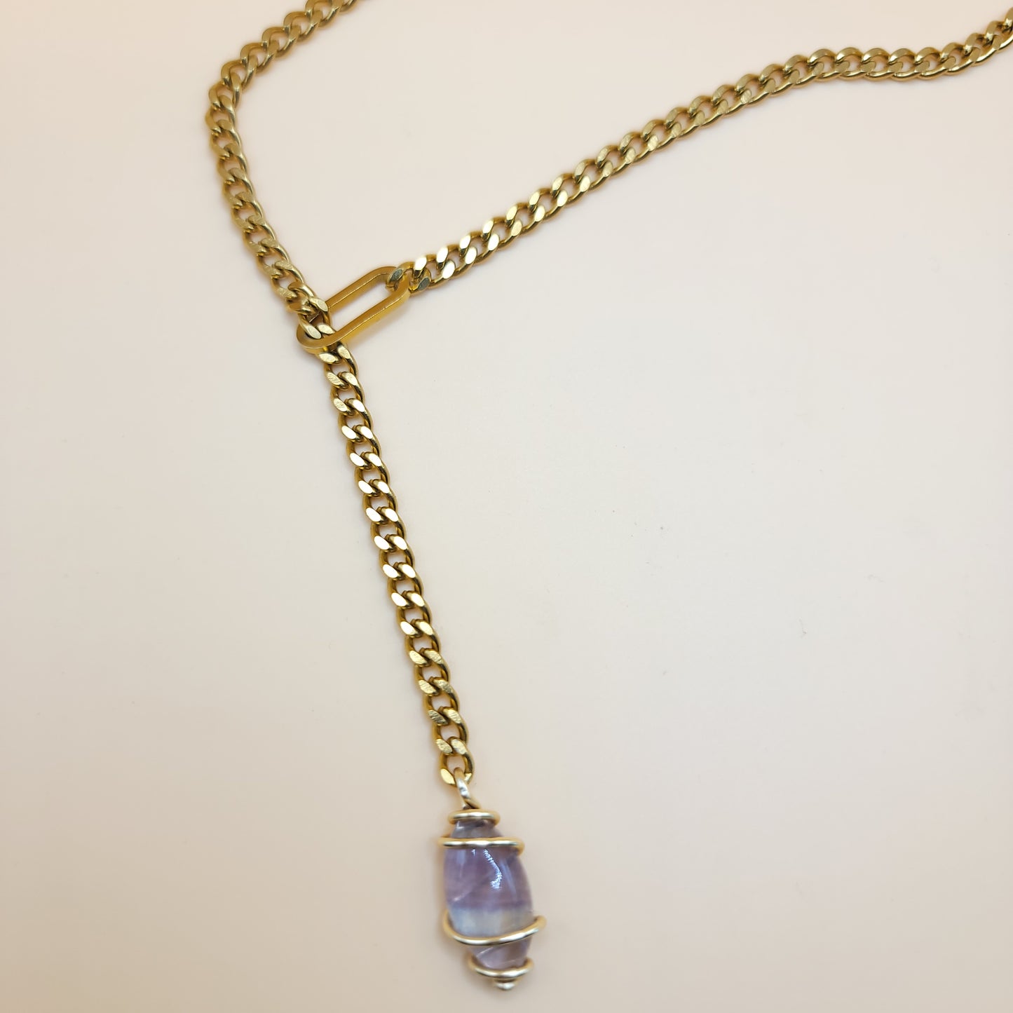 Rainbow Fluorite - I AM HEALING EMOTIONALLY (Slip Chain )