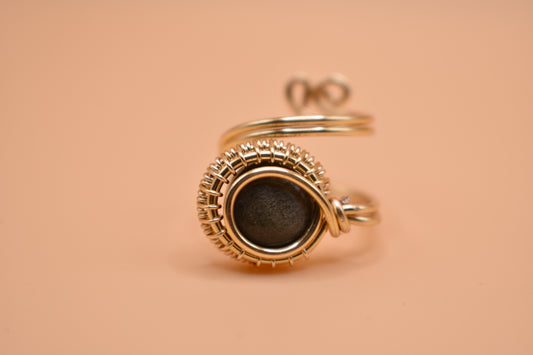 Gold Sheen Obsidian Gold Ring