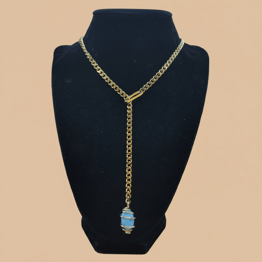 Larimar- I am deeply rooted in gentleness (Slip Chain)