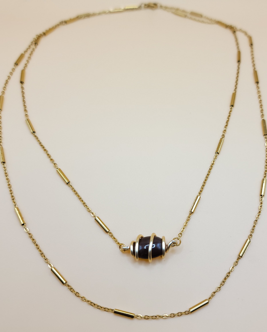 Cats Eye Gold - I WILL CREATE MY JOY (double chain)