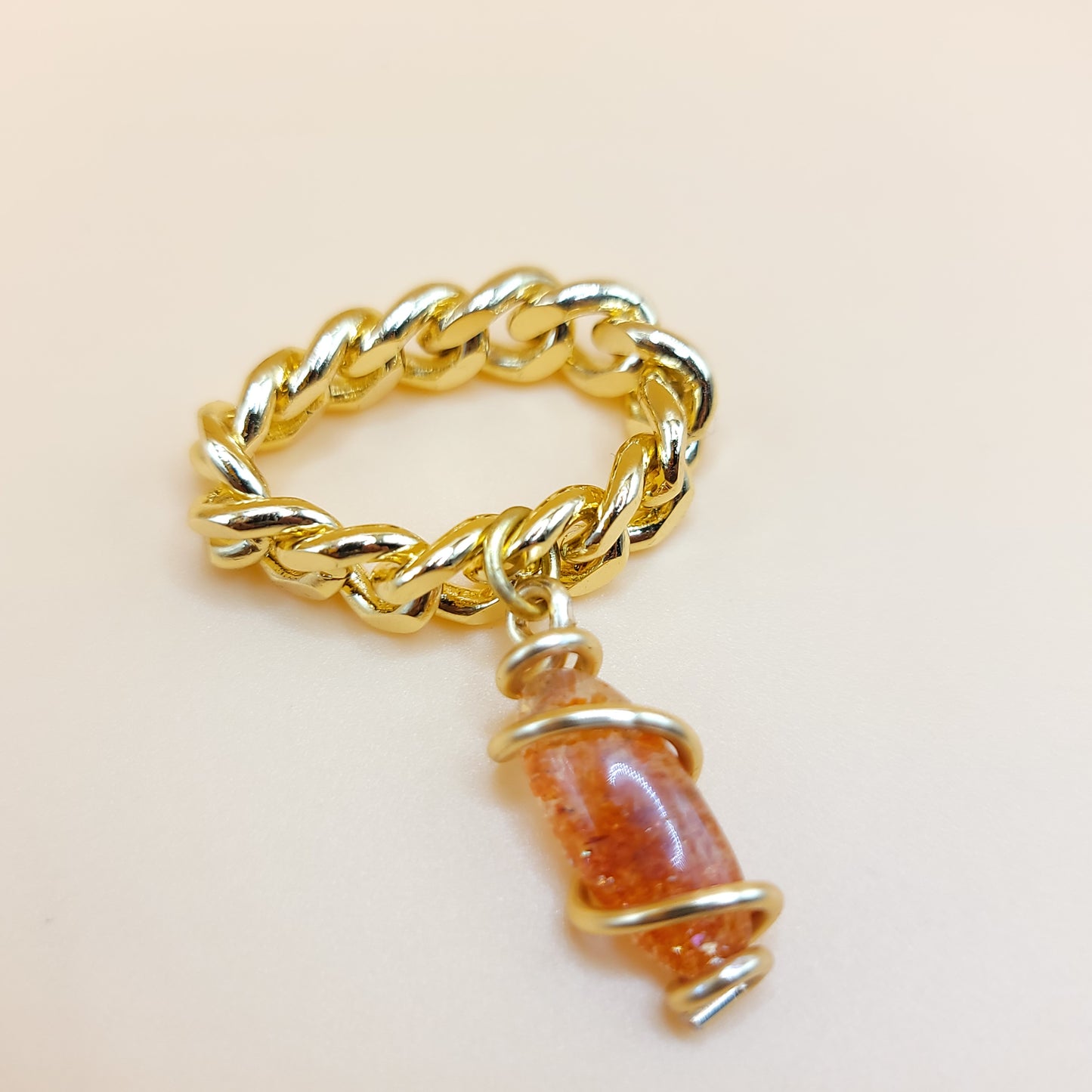 Golden Motivation Chain - Sun Stone Ring