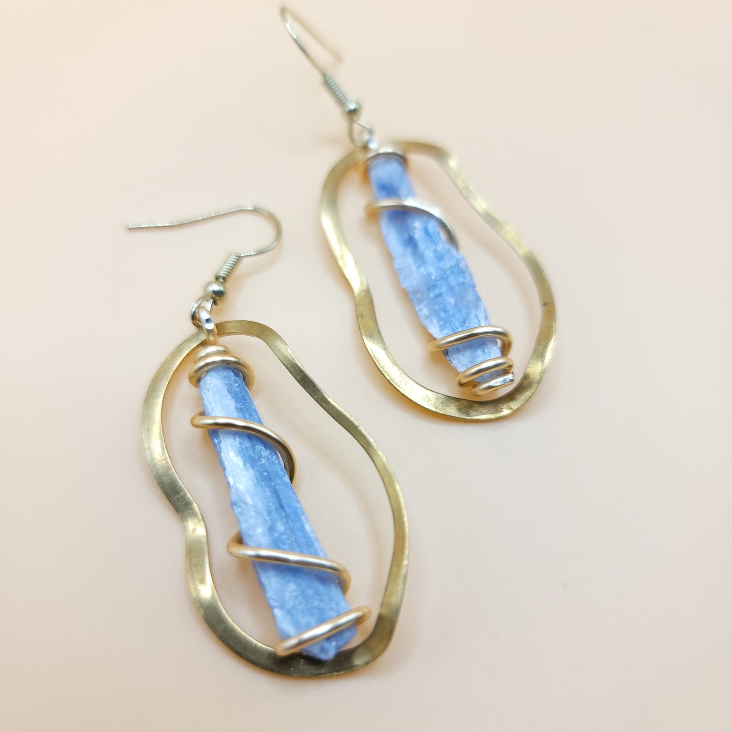 Blue Kyanite Hoops