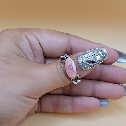 Love Chain Ring -Rhodochrosite
