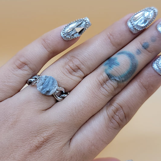 Strength Chain Ring - Druzy Agate