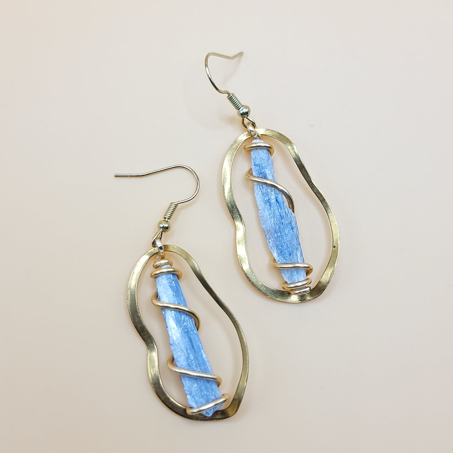 Blue Kyanite Hoops