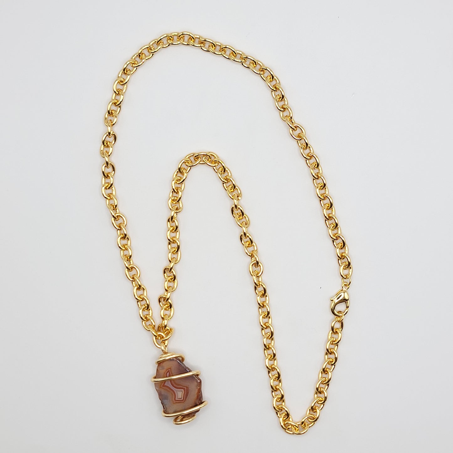 Red Agate Necklace (Gold)