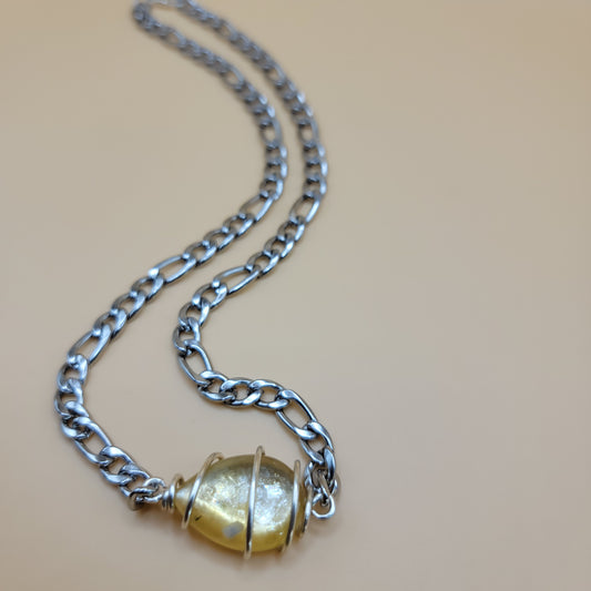 Lepidolite Necklace Silver