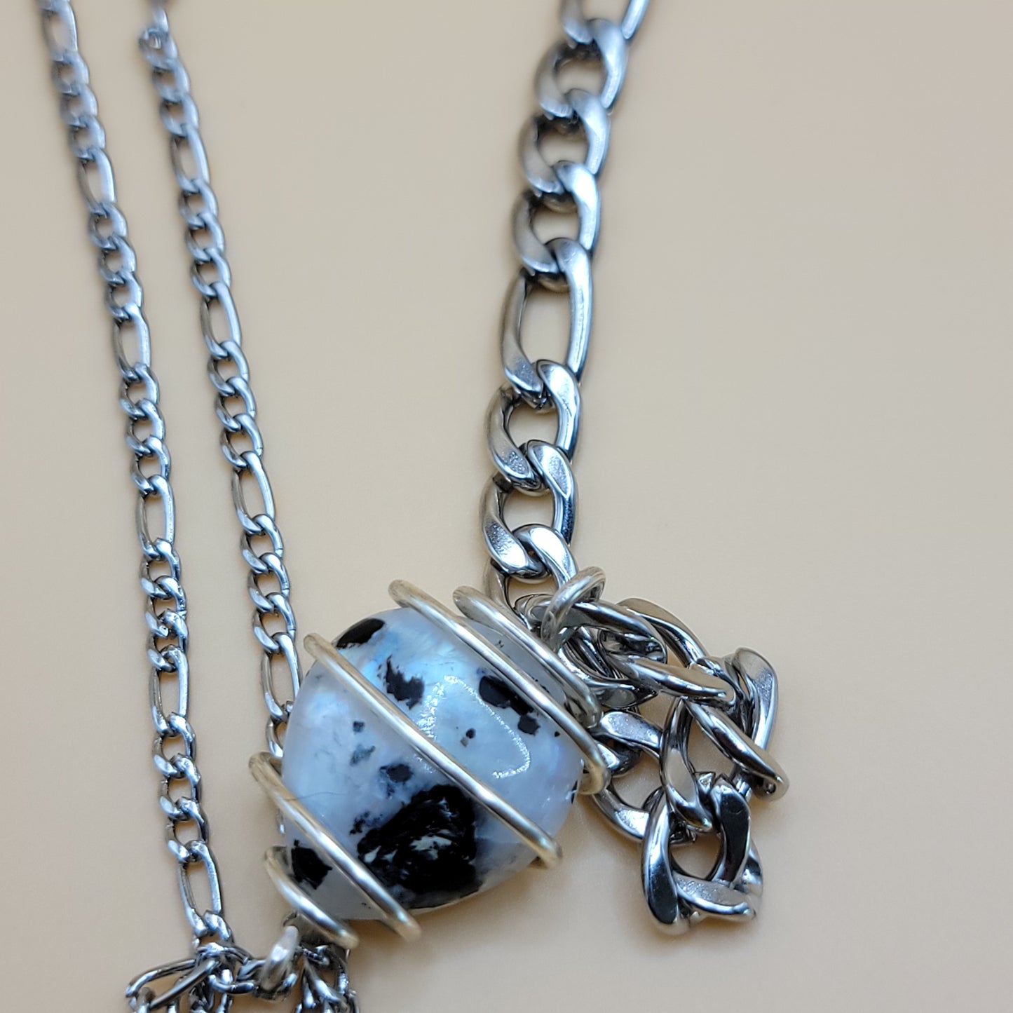 Rainbow Moon Stone - Flashy Babe (Thick Chain)