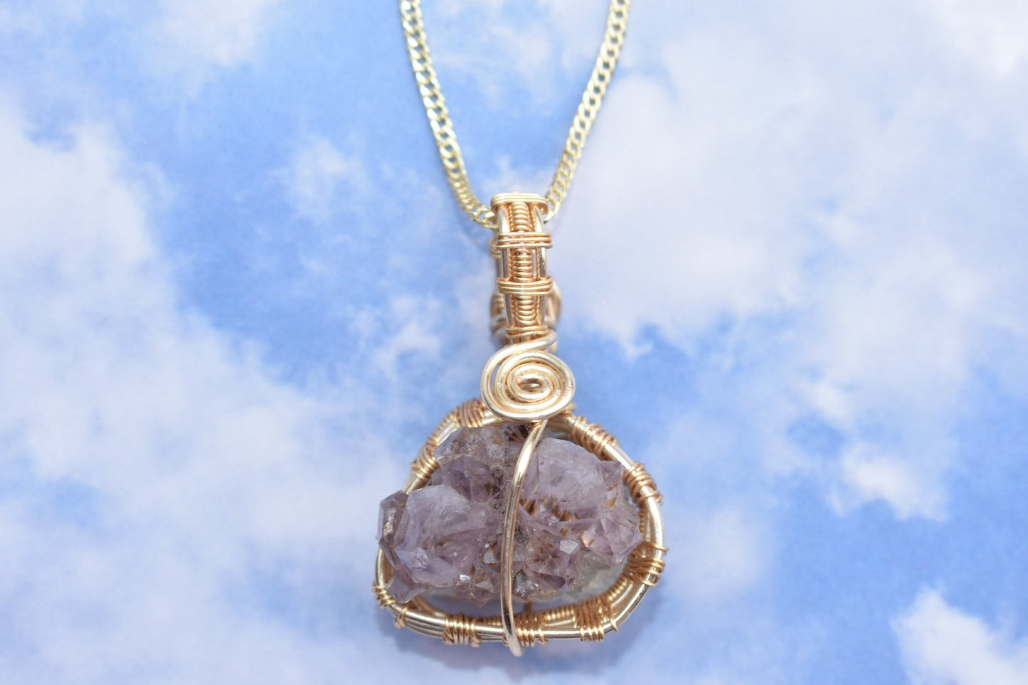 Amethyst Cluster Wrapped In Gold