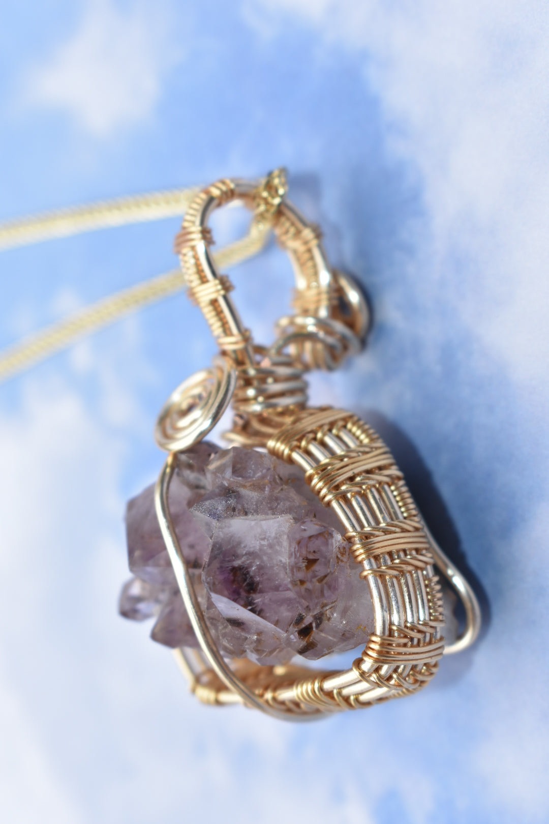 Amethyst Cluster Wrapped In Gold